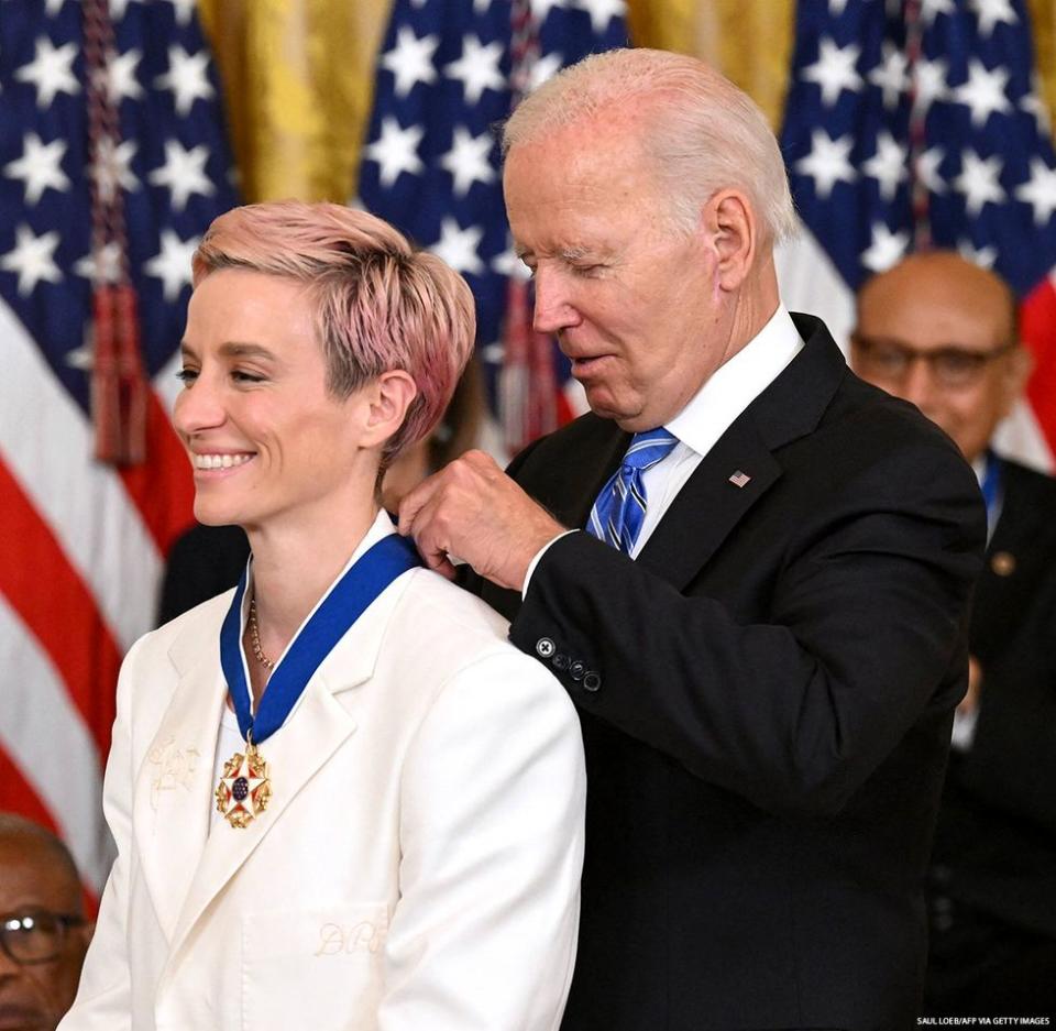 Megan Rapinoe and President Biden