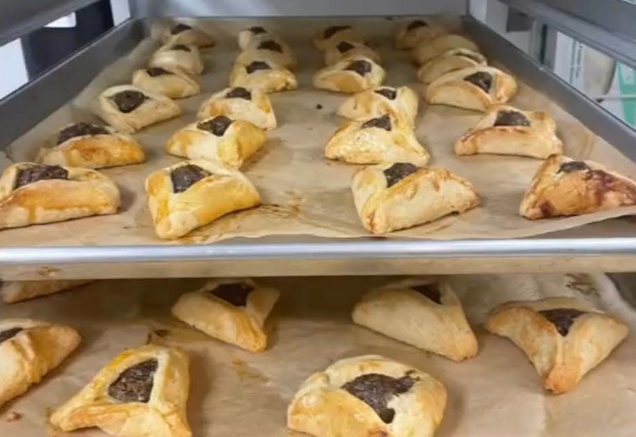 1748 Bakehouse in Springfield bakes a batch of traditional Jewish cookies called hamantashen as part of a fundraiser for Ukrainian relief efforts.