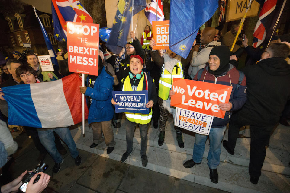 Protesters outside the House of Commons (Picture: PA)