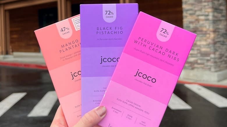 Three jcoco chocolate bars