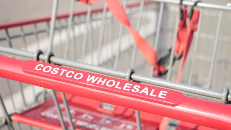 Costco shopping cart close up
