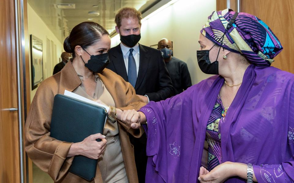 United Nations, US Deputy Secretary-General Amina Mohammed, Meghan Markle and Prince Harry meet - United Nations