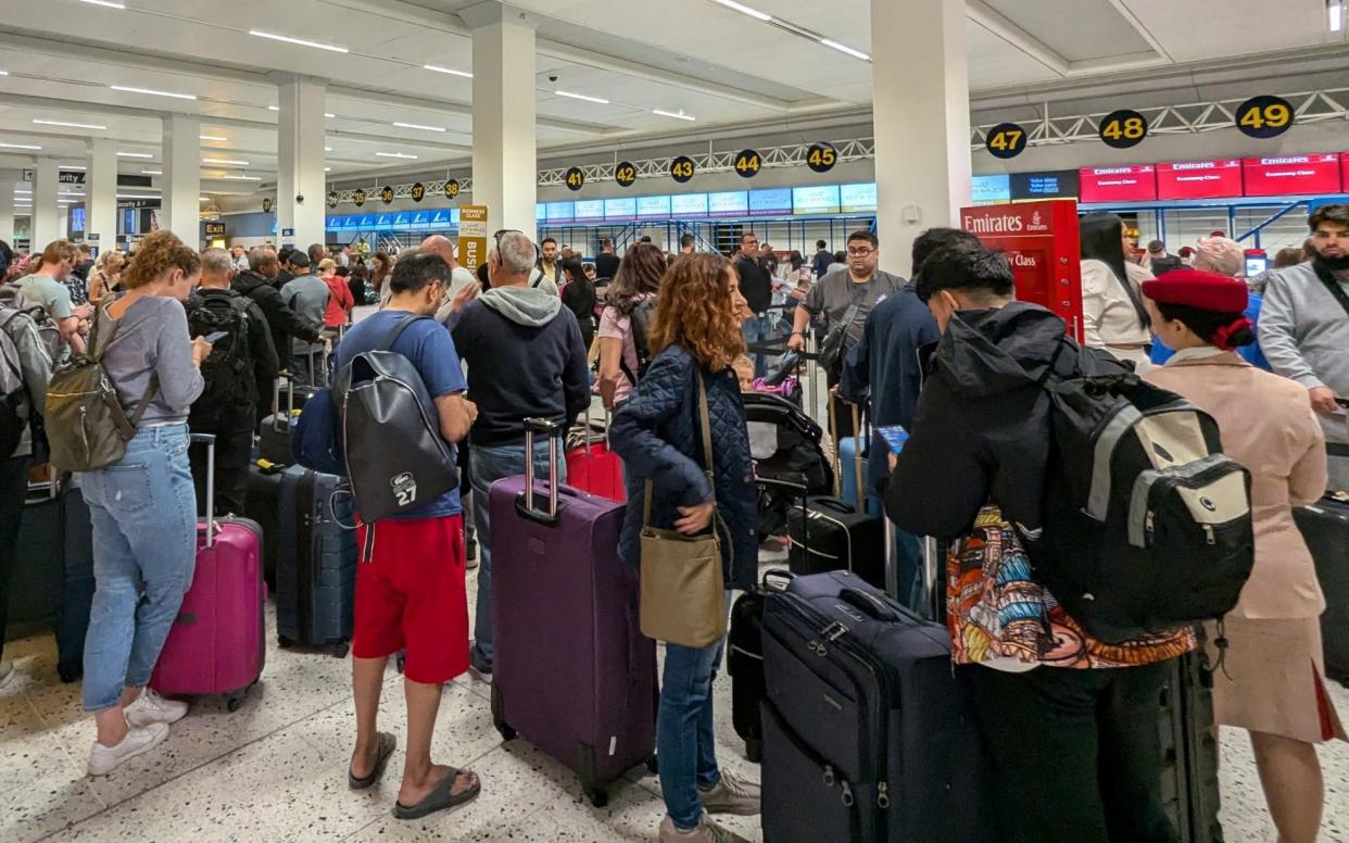 Passengers have been stranded after a power cut at Manchester Airport