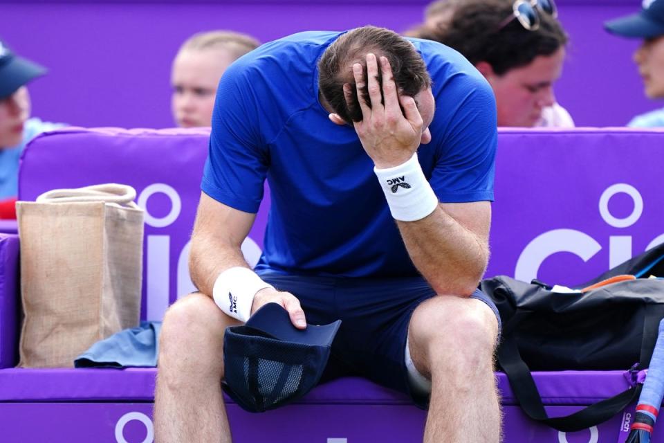 Murray was forced to retire through injury at Queen’s (Zac Goodwin/PA) (PA Wire)