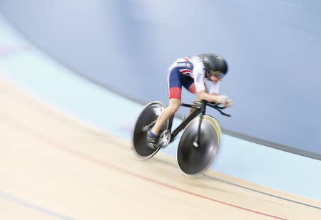 UCI World Track Cycling Championships - London, Britain - 6/3/2016 - Laura Trott of Britain competes in the women's omnium 500m time trial. REUTERS/Andrew Winning