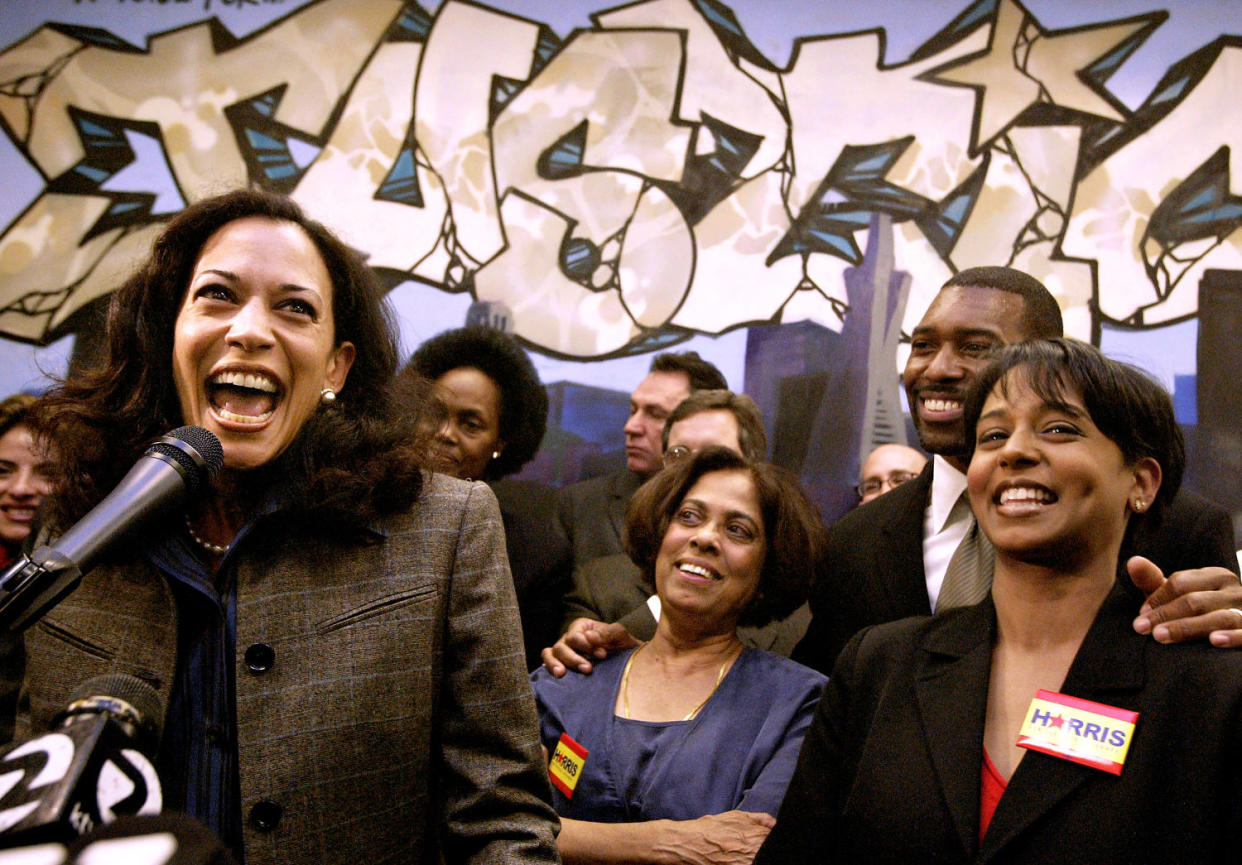 Kamala Harris with her mother Shyamala Harri (Kat Wade / San Francisco Chronicle via Gettys Images file)