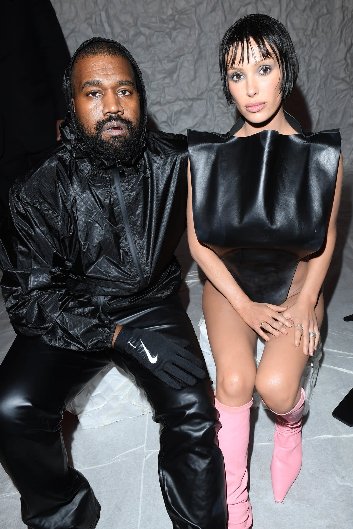 Kanye West and Bianca Censori attend the Marni show at Milan Fashion Week 2024 (Getty Images for Marni Srl)