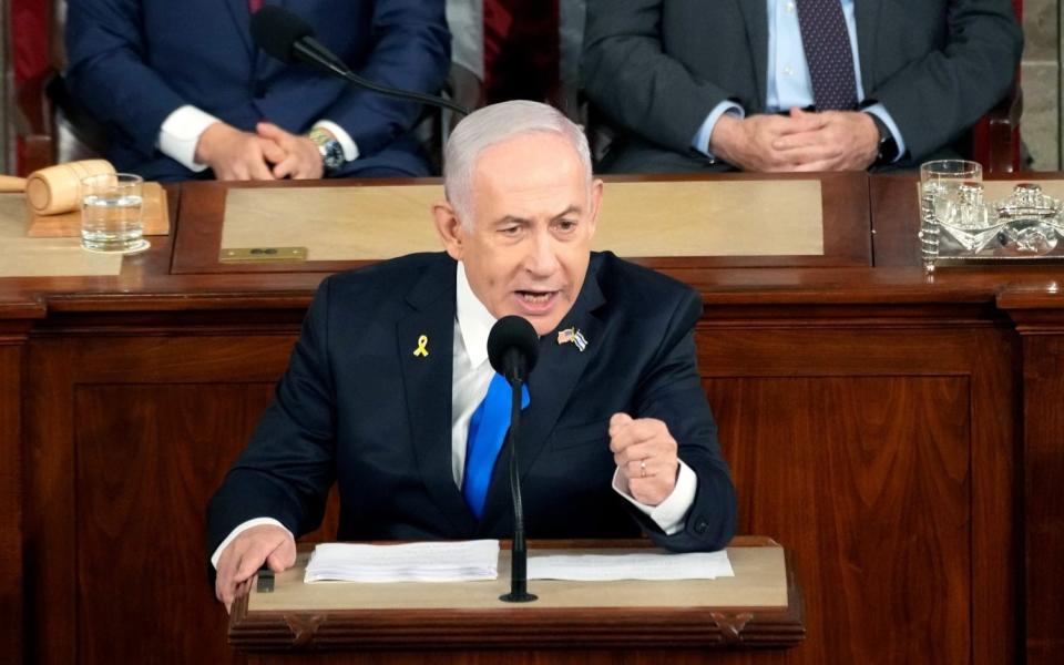 Benjamin Netanyahu addresses a joint meeting of Congress