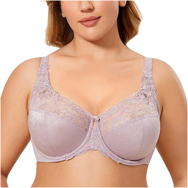 DELIMIRA Womens Plus Size Bras Minimizer Underwire Full  Coverage Unlined Seamless Cup K