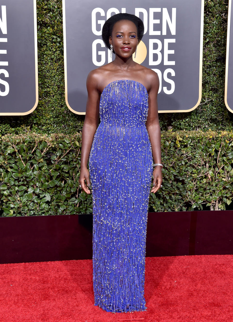 Lupita Nyong'o at the Golden Globes.