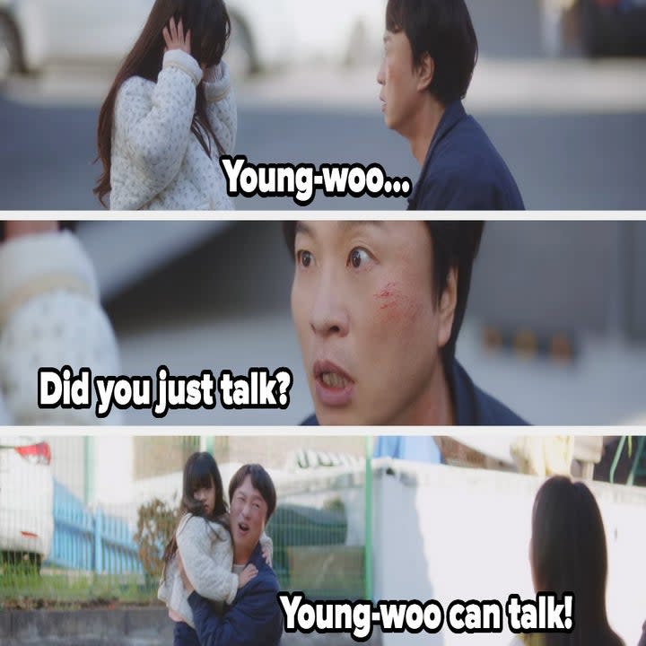 Character Woo Young-woo as her dad hears her voice for the first time