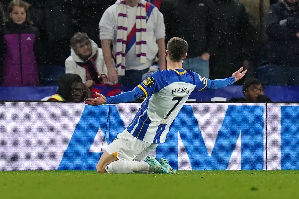 Solly March struck the winner for Brighton (Gareth Fuller/PA) (PA Wire)