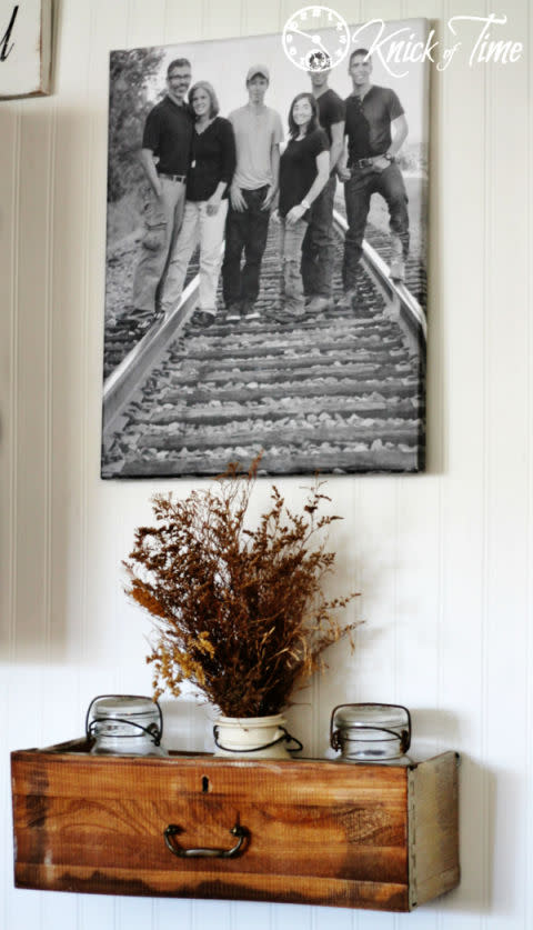 Repurposed Wooden Drawer Wall Shelf