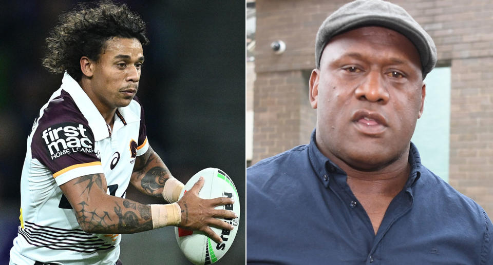 Pictured left to right, Tristan Sailor and his NRL legend father Wendell.