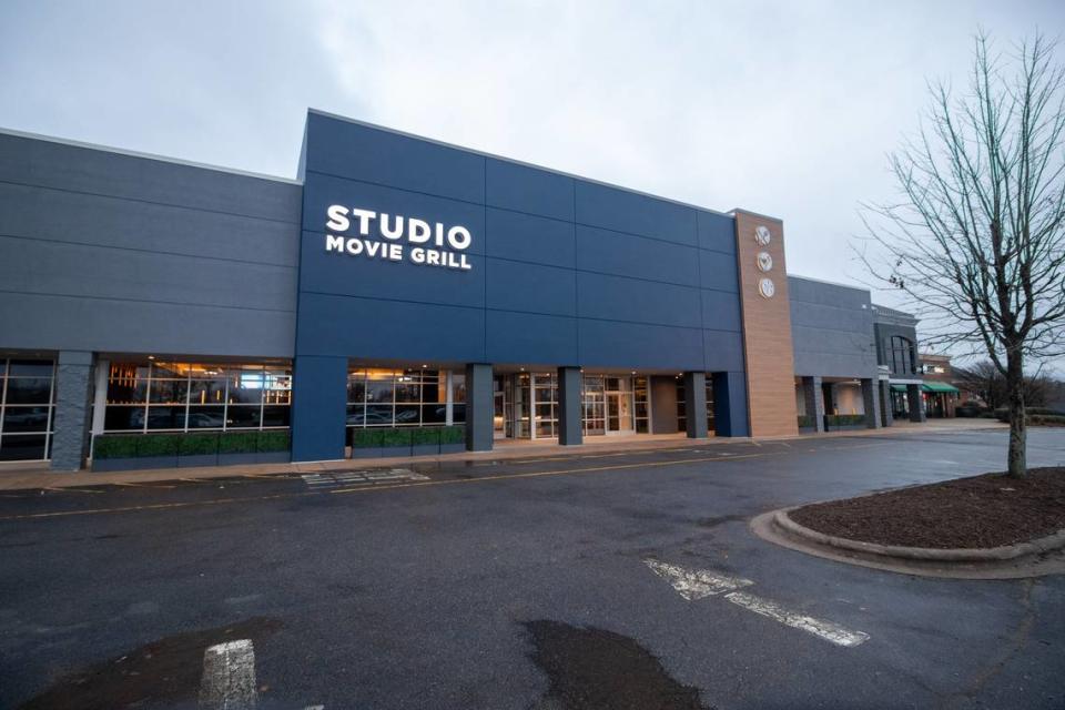 Studio Movie Grill in Prosperity Village in Charlotte remains listed as temporarily closed as the Texas-based company emerges from bankruptcy.