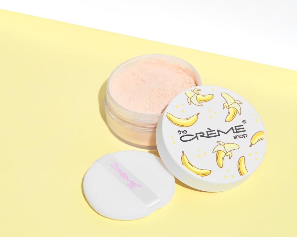 This brightening setting powder blurs well and leaves your face with an airbrushed finish. <br /><br /><strong>BuzzFeed writer <a href="https://www.buzzfeed.com/nusrat21" target="_blank" rel="noopener noreferrer">Nusrat Sultana</a>, who swears by this formula, said:</strong> "I love using this to set my makeup because there's never any cakiness &mdash; it makes my makeup look fresh and bright so it doesn't oxidize or fade. The airbrushed effect is everything."<br /><br /><strong>Get it from The Cr&egrave;me Shop for <a href="https://go.skimresources.com?id=38395X987171&amp;xs=1&amp;url=https%3A%2F%2Fwww.thecremeshop.com%2Fcollections%2Fnew-arrivals%2Fproducts%2Fgo-bananas-banana-powder&amp;xcust=HPBeautyProducts6075ec5be4b0fcee71a35a6f" target="_blank" rel="nofollow noopener noreferrer" data-skimlinks-tracking="5735076|xid:fr1618352758356jgj" data-vars-affiliate="www.thecremeshop.com" data-vars-asin="none" data-vars-href="https://www.thecremeshop.com/collections/new-arrivals/products/go-bananas-banana-powder" data-vars-link-id="15806824" data-vars-price="" data-vars-product-id="1" data-vars-product-img="none" data-vars-product-title="Placeholder- no product" data-vars-retailers="" data-ml-dynamic="true" data-ml-dynamic-type="sl" data-orig-url="https://www.thecremeshop.com/collections/new-arrivals/products/go-bananas-banana-powder" data-ml-id="16">$14</a>.</strong>