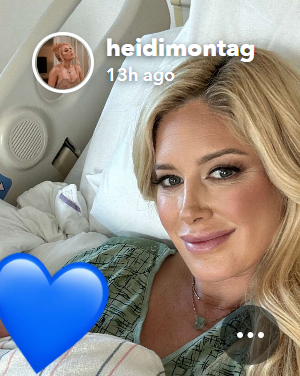 Montag Pratt with her newborn. (Heidi Montag / Snapchat)