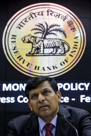 The Reserve Bank of India (RBI) Governor Raghuram Rajan speaks during a news conference after the bi-monthly monetary policy review in Mumbai, India, in this February 2, 2016 file photo. REUTERS/Danish Siddiqui/Files