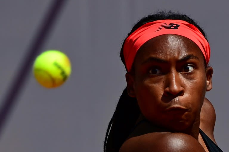 Teen dream: Coco Gauff on her way to victory over Tunisia's Ons Jabeur