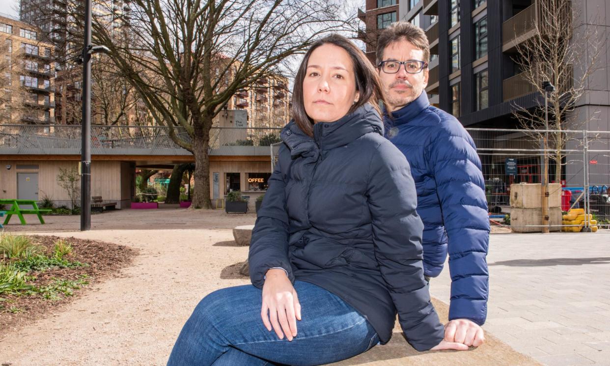 <span>Amada Teruel Sanchez and José Mellado at Marson apartments, Elephant and Castle, south London. Their service charge has risen by 38%.</span><span>Photograph: Sonja Horsman/The Observer</span>