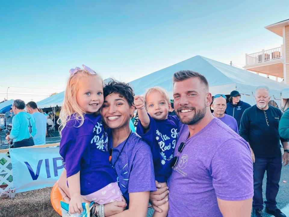 Alyssa and Dan Regan and their two children at CFC Loud N’ Clear Foundation's 2022 gala.
(Photo: Alphonse Telymonde/@Telyphoto)