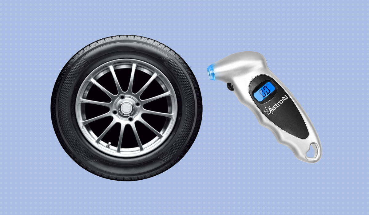 Car tire and digital tire pressure gauge