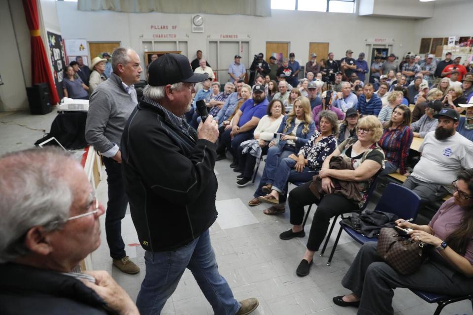 Kings County Supervisor Doug Verboon at a packed town hall meeting.