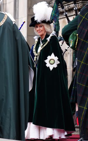 <p>Jane Barlow - WPA Pool/Getty Images</p> Queen Camilla at the Thistle Service at St Giles' Cathedral on July 3, 2024 in Edinburgh, Scotland.