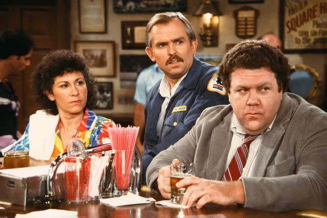 NBCU Photo Bank/NBCUniversal via Getty Images Rhea Perlman, John Ratzenberger, and George Wendt on 'Cheers'