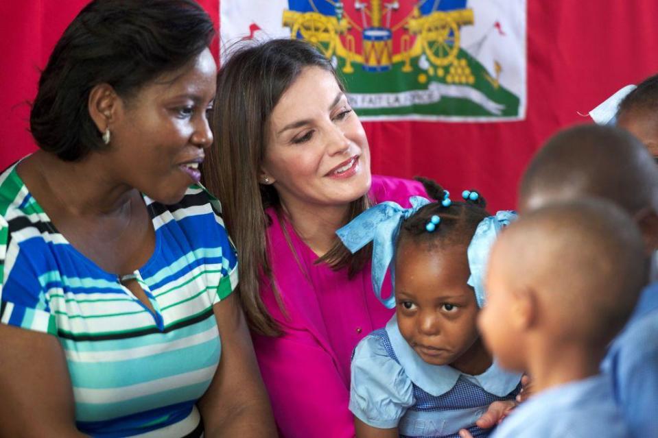 Martine Moïse y la reina Letizia de España en un evento caritativo en Puerto Príncipe en 2018