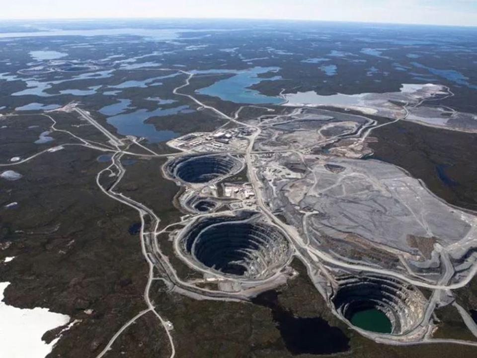 An aerial view of the Ekati diamond mine in Canada. Handout/BHP Billiton.