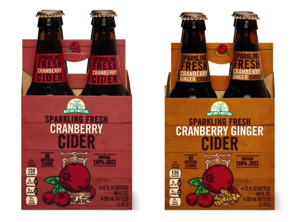 red and orange packages of Aldi's sparkling ciders