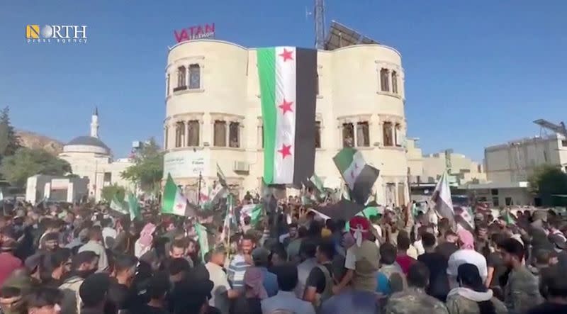 Protests break out in northwestern Syria