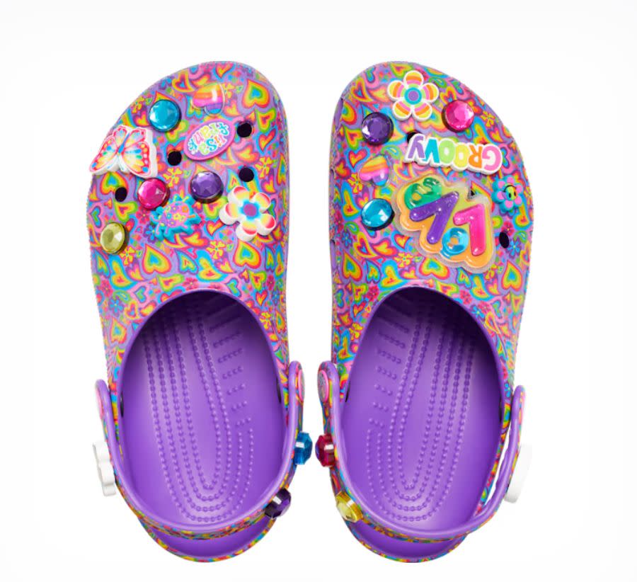 <div><p>"I love to wear Crocs when I’m at work! I personally find them to be comfortable, ideal for long periods of walking and standing, and they’re easy to clean off at the end of a shift. I love that that come in fun colors and “themes” so I can express myself with my leopard print, super glittery or Lisa Frank-printed shoes. They really speak to my personality and my patients and their families have something to laugh about during an extremely difficult time! Just another way to stay comfortable and cool, and bring a little light in darkness to my patients." — Keri Georgilas, critical care nurseThese Lisa Frank-style crocs come in women's sizes 5-12 and men's sizes 3-13.</p><p><i>You can buy the <a href="https://crocs-us.xkpq.net/c/2706071/454865/8119?subId1=shoes-nurses-recommend-fjollaarifi-03-21-2023-7370271&u=https%3A%2F%2Fwww.crocs.com%2Fp%2Fclassic-lisa-frank-clog%2F207736.html" rel="nofollow noopener" target="_blank" data-ylk="slk:Lisa Frank Clog;elm:context_link;itc:0;sec:content-canvas" class="link ">Lisa Frank Clog</a> from Crocs or <a href="https://www.amazon.com/Crocs-Unisex-Classic-Frank-Purple/dp/B0BHTS8CG1" rel="nofollow noopener" target="_blank" data-ylk="slk:Amazon;elm:context_link;itc:0;sec:content-canvas" class="link ">Amazon</a> for around $60. </i></p></div><span> Crocs</span>