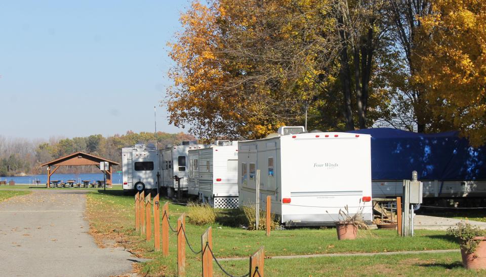 The campground at Memorial Park offers 52 camping sites and several cabins. It has the only public swimming beach in Branch County.