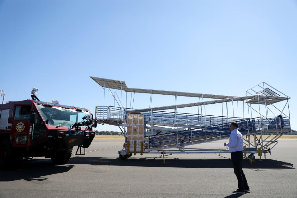 New airport equipment is parked on the tarmac on Thursday and will be used for operations at the Salem Airport starting in October.