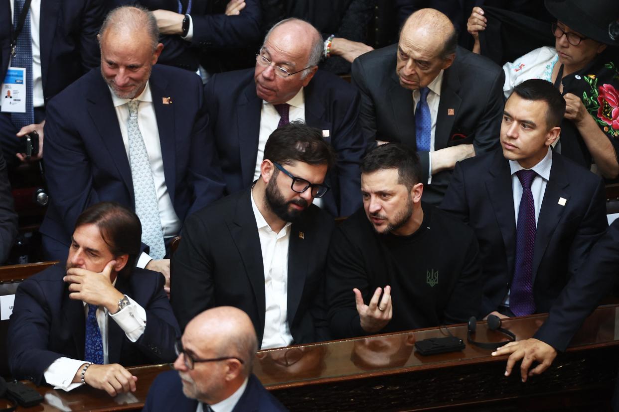President Volodymyr Zelensky attends the inauguration of Argentina's new president Javier Milei (AFP via Getty Images)