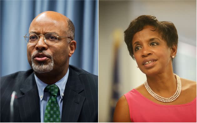 Former U.S. Rep. Donna Edwards (right) and former prosecutor Glenn Ivey, who are competing in a Democratic House primary in Maryland, avoid discussing U.S.-Israel policy. Rival pro-Israel groups have nonetheless taken sides in the race. (Photo: Getty Images)