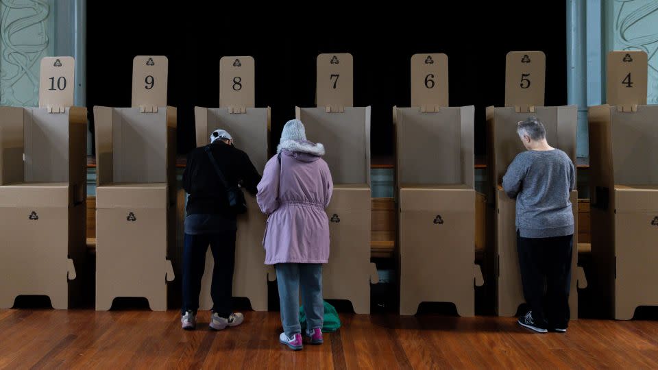 Voters cast their referendum ballots in Melbourne on October 14, 2023. - Asanka Ratnayake/Getty Images