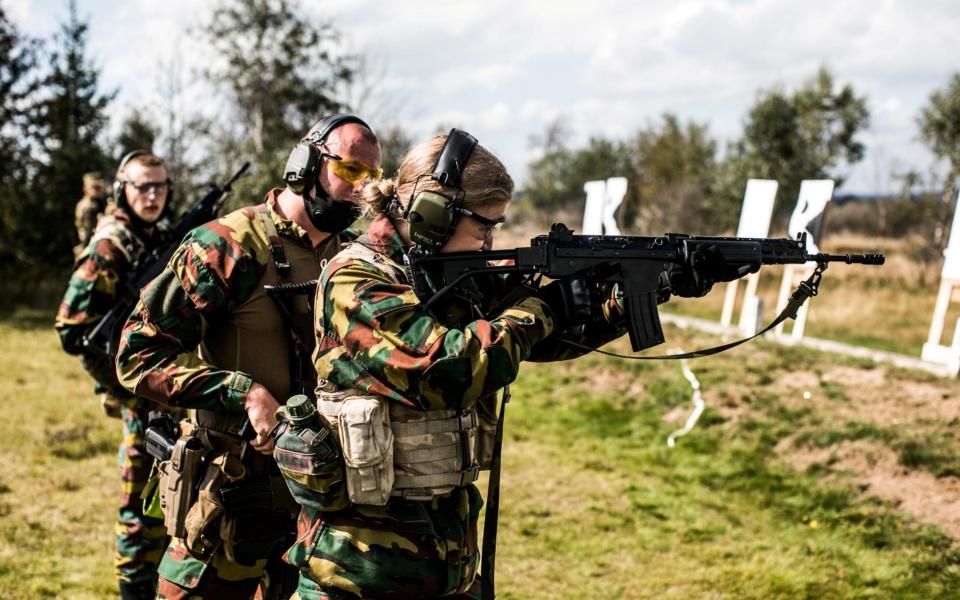  Belgian Crown Princess Elisabeth takes part in a military initiation training at Elsenborn Belgian army camp in Butgenbach -  BELGIAN ROYAL PALACE