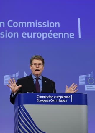 U.S. Chief Negotiator Dan Mullaney takes part in a news conference after the 12th round of EU-US trade negotiations for the Transatlantic Trade and Investment Partnership (TTIP) at the EU Commission headquarters in Brussels, Belgium, February 26, 2016. REUTERS/Yves Herman