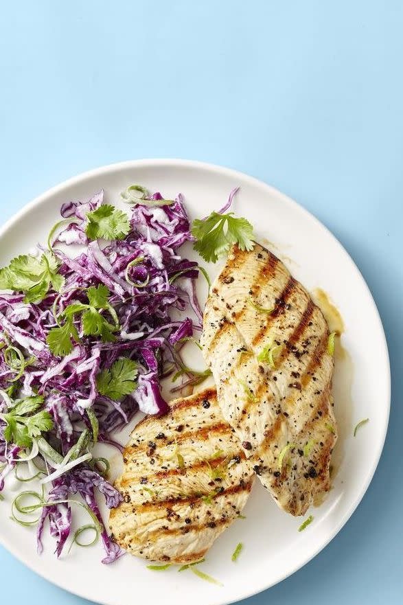 Grilled Chicken With Coconut-Lime Slaw