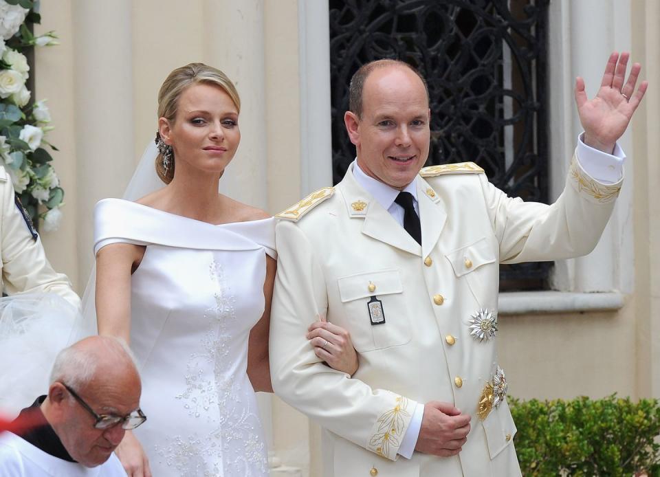 <p>While brides often shed tears of joy on their wedding days, all eyes were on Princess Charlene of Monaco (born Charlene Wittstock) at her wedding to Prince Albert II. <a href="https://www.youtube.com/watch?v=1pcWbLQNUpg&frags=pl%2Cwn" rel="nofollow noopener" target="_blank" data-ylk="slk:Video footage shows the bride;elm:context_link;itc:0;sec:content-canvas" class="link ">Video footage shows the bride</a> repeatedly crying during the wedding ceremony on July 1, 2011. Per <em><a href="https://www.vanityfair.com/style/2018/05/crazy-royal-wedding-stories" rel="nofollow noopener" target="_blank" data-ylk="slk:Vanity Fair;elm:context_link;itc:0;sec:content-canvas" class="link ">Vanity Fair</a></em>, "Days before the wedding, it was reported that the future bride had attempted to flee Monaco after discovering that Albert, already the father of two illegitimate children, had fathered a <em>third</em> love child during their five-year courtship." However, it's unclear if there is any truth to these rumors as the couple remains married and is <a href="https://www.harpersbazaar.com/celebrity/latest/a29990914/princess-charlene-monaco-raising-twins-interview/" rel="nofollow noopener" target="_blank" data-ylk="slk:raising twins;elm:context_link;itc:0;sec:content-canvas" class="link ">raising twins</a> together.</p>