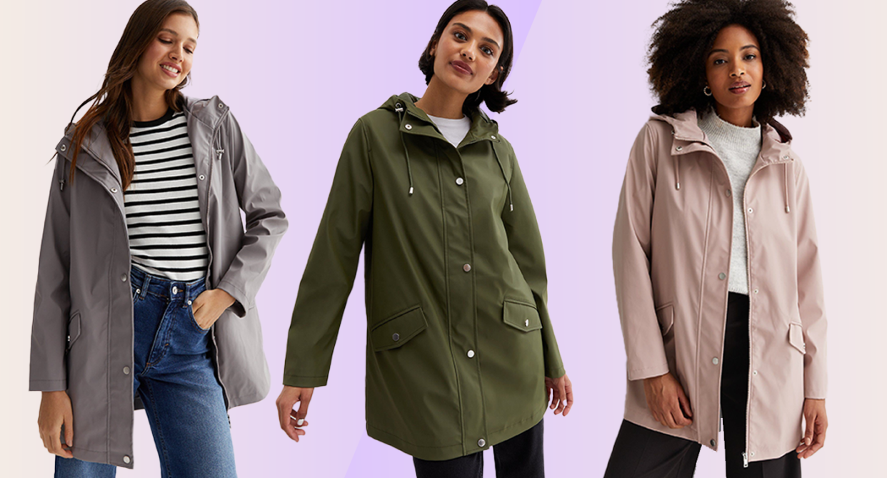 Shoppers have been quick to snap up this affordable hooded raincoat. (New Look / Yahoo Life UK)