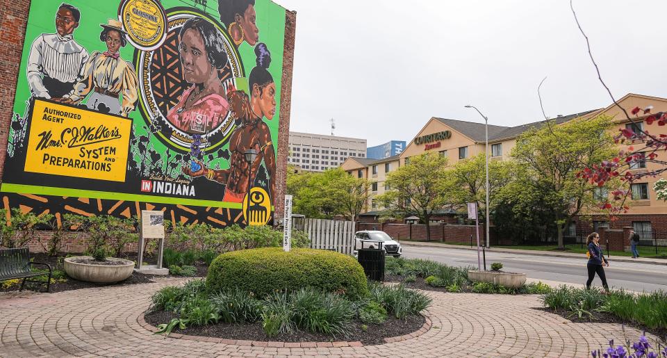 Scenes from the Pathways to Peace Garden and Madame C.J. Walker mural on Thursday, April 27, 2023 on Indiana Avenue in Indianapolis.