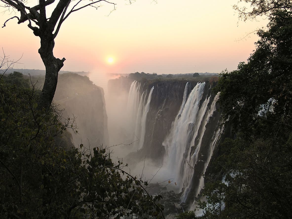 Sunset over Victoria Falls, Zambia