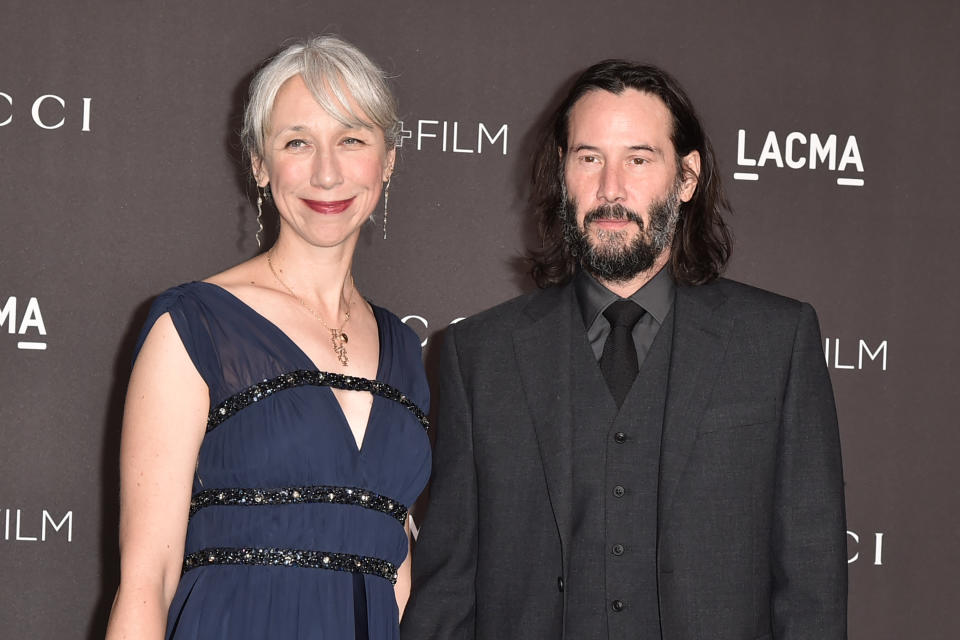 LOS ANGELES, CALIFORNIA - NOVEMBER 02: Alexandra Grant and Keanu Reeves attend the 2019 LACMA Art + Film Gala  at LACMA on November 02, 2019 in Los Angeles, California. (Photo by David Crotty/Patrick McMullan via Getty Images)