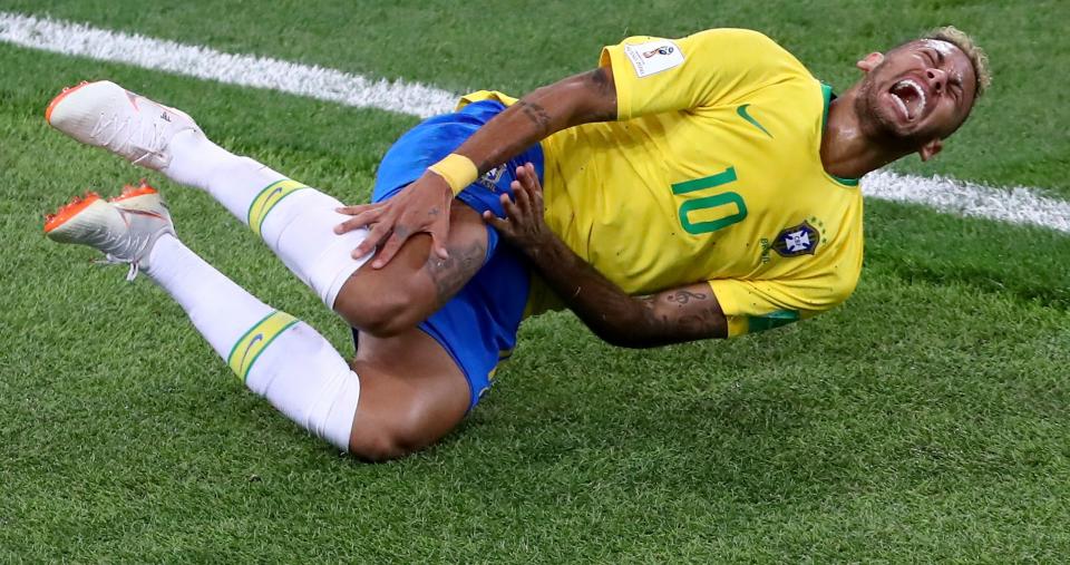 Fall guy: Neymar has come in for stick for his play acting at the World Cup