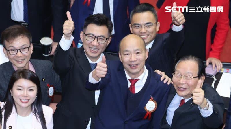 韓國瑜(前右二)當選立法院長。（圖／記者邱榮吉攝影）