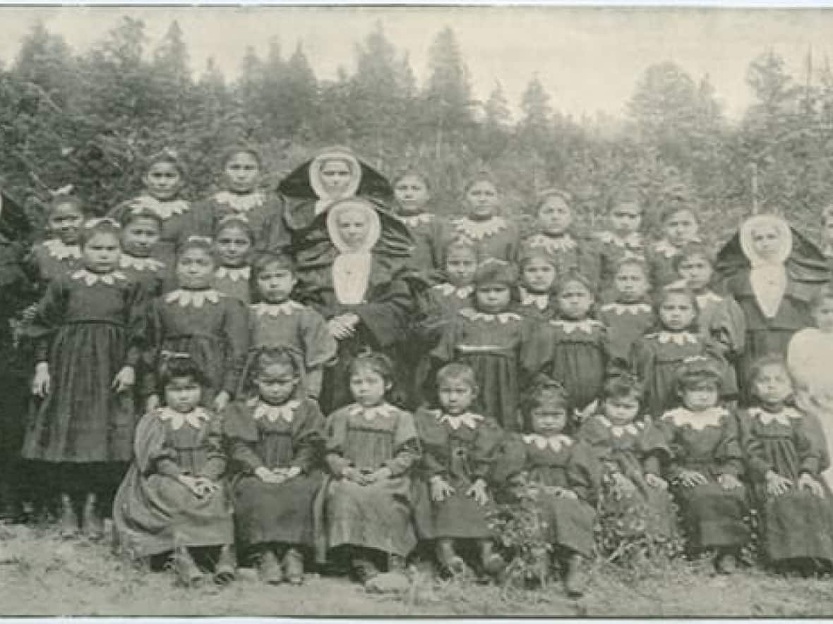 St. Joseph's Mission Residential School, located near the core of the Williams Lake First Nation community, was torn down 26 years ago, but left a painful legacy for survivors and their families.  (Indian Residential School Resources - image credit)